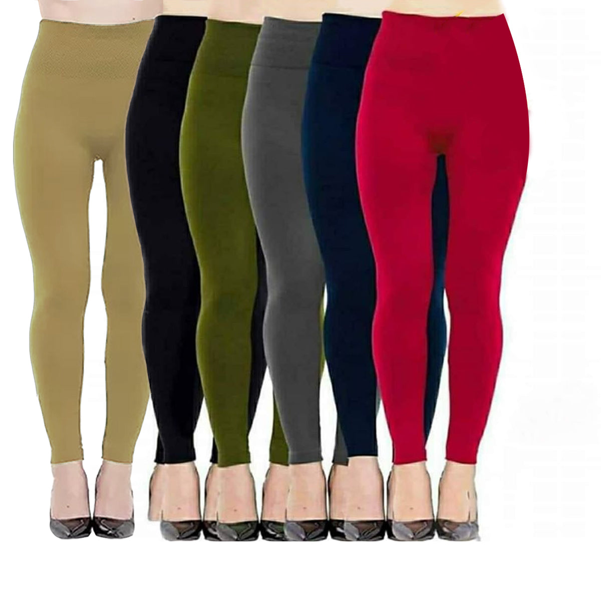 6 Pcs Assorted Colors Women's Fashion Leggings 6 Pcs Assorted Colors Women's Fashion Leggings