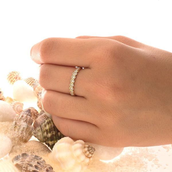 Gold Stacking Ring Dainty Diamond DN00210 Gold Stacking Ring Dainty Diamond DN00210