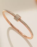 Diamond-Studded Rose Gold Bracelet DN2113 - TUZZUT Qatar Online Shopping