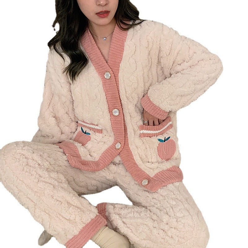 2 Pcs Women 's Long Sleeve Sleep Set 466711 - XS