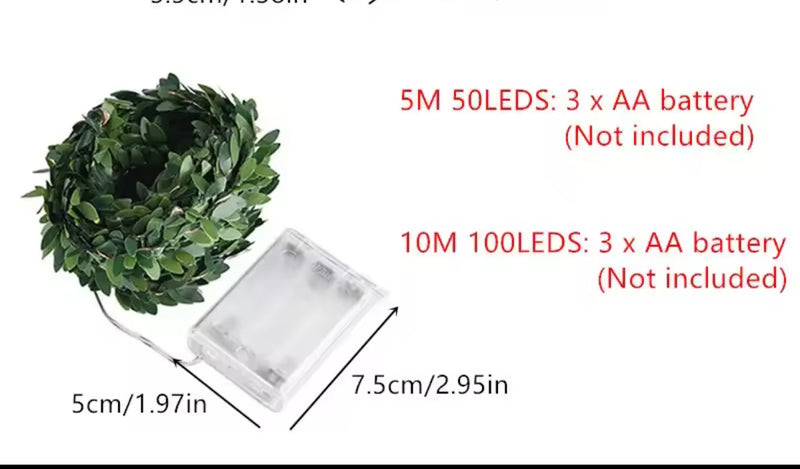 500cm Artificial Greenery Flower String Lights Battery Operated Decor S2490970 - TUZZUT Qatar Online Shopping