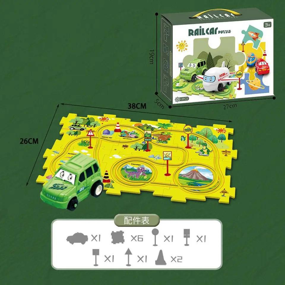 Electric Car Dinosaur Scene Children Fun Puzzle Electric Assembly Rail Electric Car Dinosaur Scene Children Fun Puzzle Electric Assembly Rail