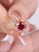 Love Rose Red Moissanite Ring FR363 - TUZZUT Qatar Online Shopping