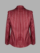 Long Sleeves Loose Striped Notched Collar Blazer Outerwear 171888 - TUZZUT Qatar Online Shopping