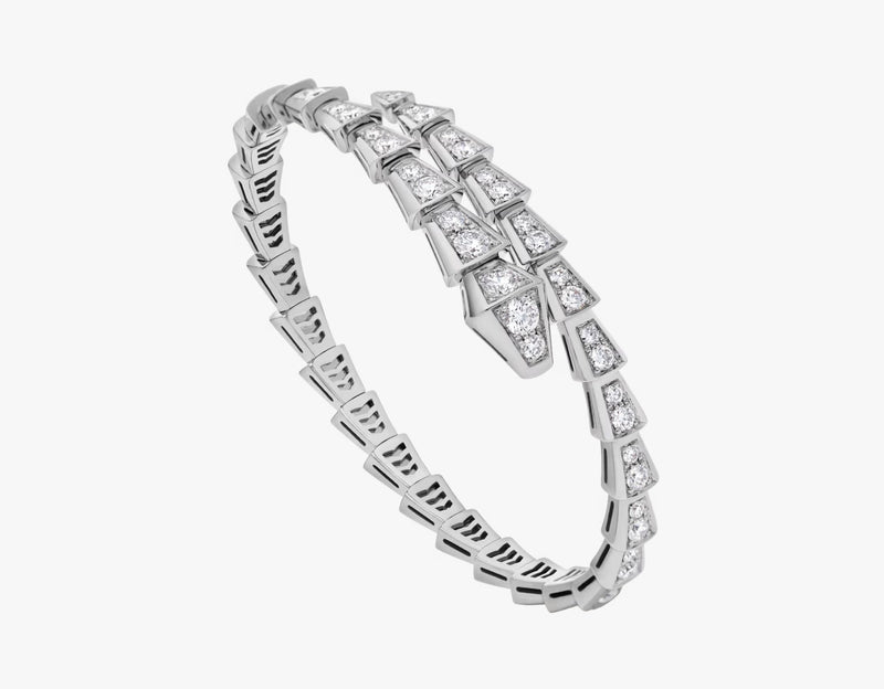 Serpenti Viper White Gold Diamonds Bracelet BV7700 - TUZZUT Qatar Online Shopping