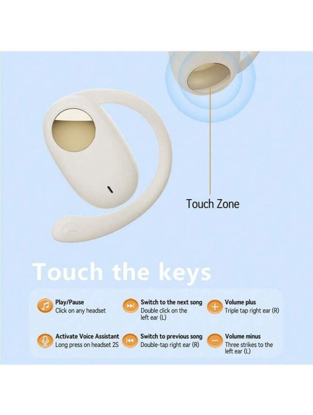 Ear Hook Touch Control LED Display Adjustable Wireless Earbuds JS911 Ear Hook Touch Control LED Display Adjustable Wireless Earbuds JS911