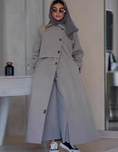 Women Abaya Windbreaker Long Wind Coat Autumn Winter Casual Outerwear 175163 - TUZZUT Qatar Online Shopping