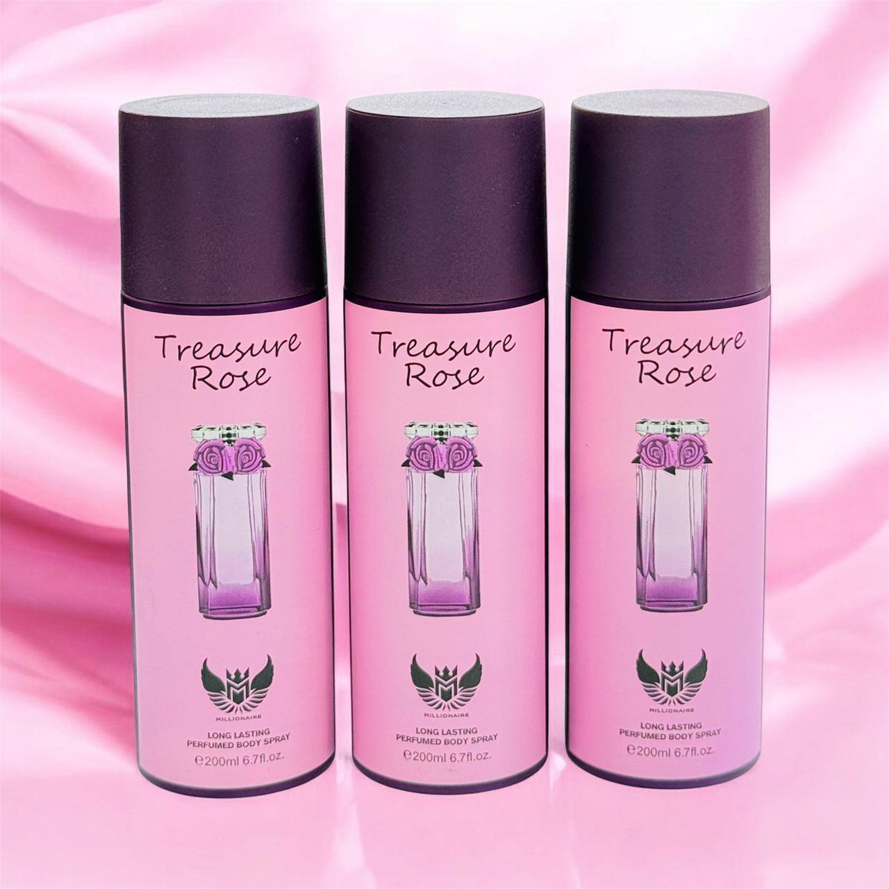 TREASURE ROSE Millionaire Long Lasting Perfumed Body Spray 200ml TREASURE ROSE Millionaire Long Lasting Perfumed Body Spray 200ml