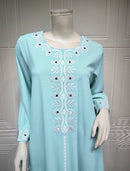 Muslin Dress with Pure Scarf Women Abaya 427188 L - TUZZUT Qatar Online Shopping