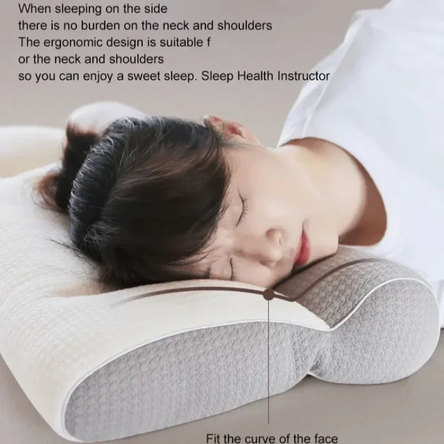 Orthopedic Bed Pillow Ergonomic Cervical Support Anti-traction Goose Down Pillow 40x58cm