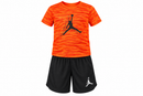Boys’ Orange Graphic T-Shirt & Black Shorts Set - Size 140