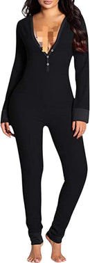 Women's Jumpsuit with Button Long Sleeve Pajamas   S4850828 - TUZZUT Qatar Online Shopping