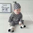 Newborn Baby Letter Print Onesie with Hat  S4747290 - TUZZUT Qatar Online Shopping