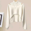 Jewelobe Short Bolero High Neck Sleeveless Knit Ensemble S71 - TUZZUT Qatar Online Shopping