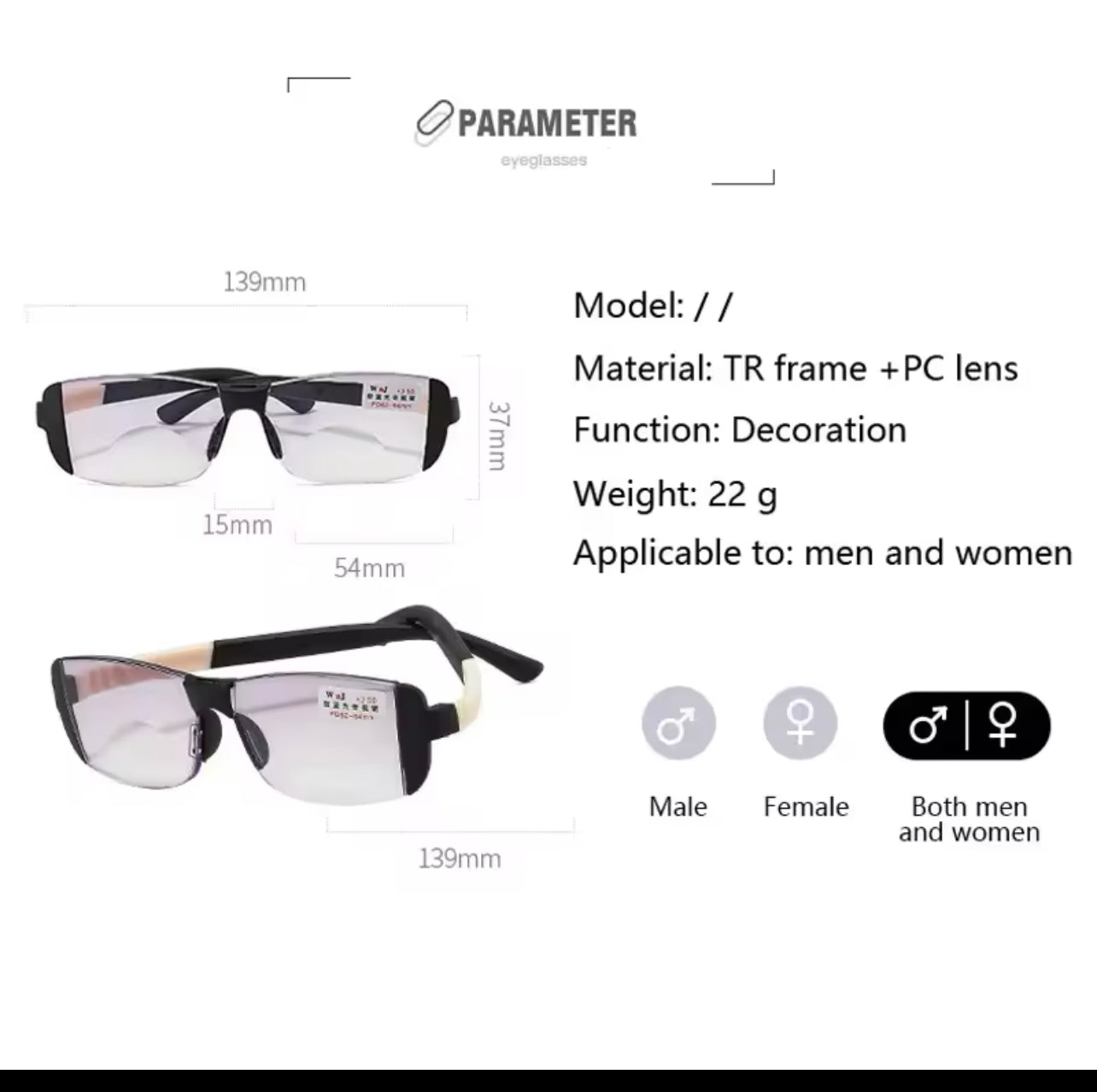 Vintage Reading Glasses Double Light Reading Far and Near Reading Glasses S107359 Vintage Reading Glasses Double Light Reading Far and Near Reading Glasses S107359