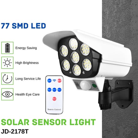 Solar Outdoor Security Movement Sensor Light With Remote - JD-2178T S4180056 - Tuzzut.com Qatar Online Shopping