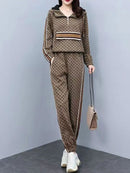 2 Pcs Women's Long Sleeve Letter/Number Pants Set 2XL 432723 - TUZZUT Qatar Online Shopping