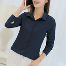 Women's Long Sleeve Solid Color Shirts & Blouses L 514778 - TUZZUT Qatar Online Shopping