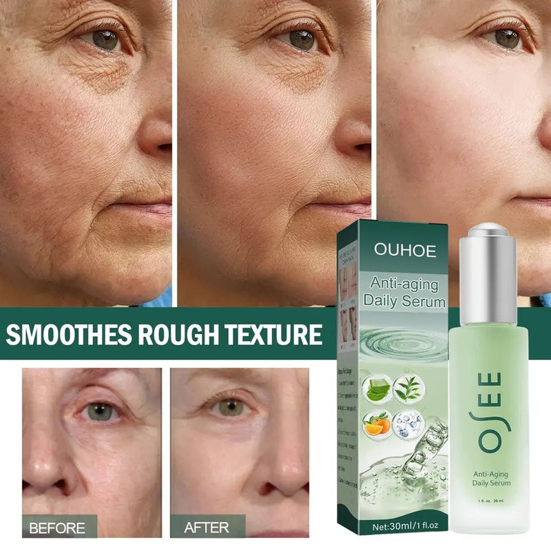 2pcs OUHOE Deep Anti-wrinkle Face Serum Fade Fine Line Dark Circle Firm Hyaluronic Skincare Acid Brighten Lift Anti-aging Whitening - Tuzzut.com Qatar Online Shopping