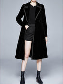 Velvet Outwear Coat Jacket Open Abaya Cardigan Kimono Long Robe Gowns M B-43723 - TUZZUT Qatar Online Shopping