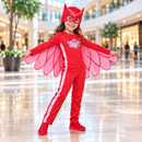 (5-7 Years old)Kids’ Red Owl Superhero Costume with Wing Cape & Mask MC-A36