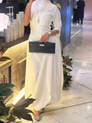 Long dresses with flying sleeves and a split color on the sides 154529 - TUZZUT Qatar Online Shopping