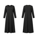 Women's Black Full Sleeve Abaya Inner Dress T-96
