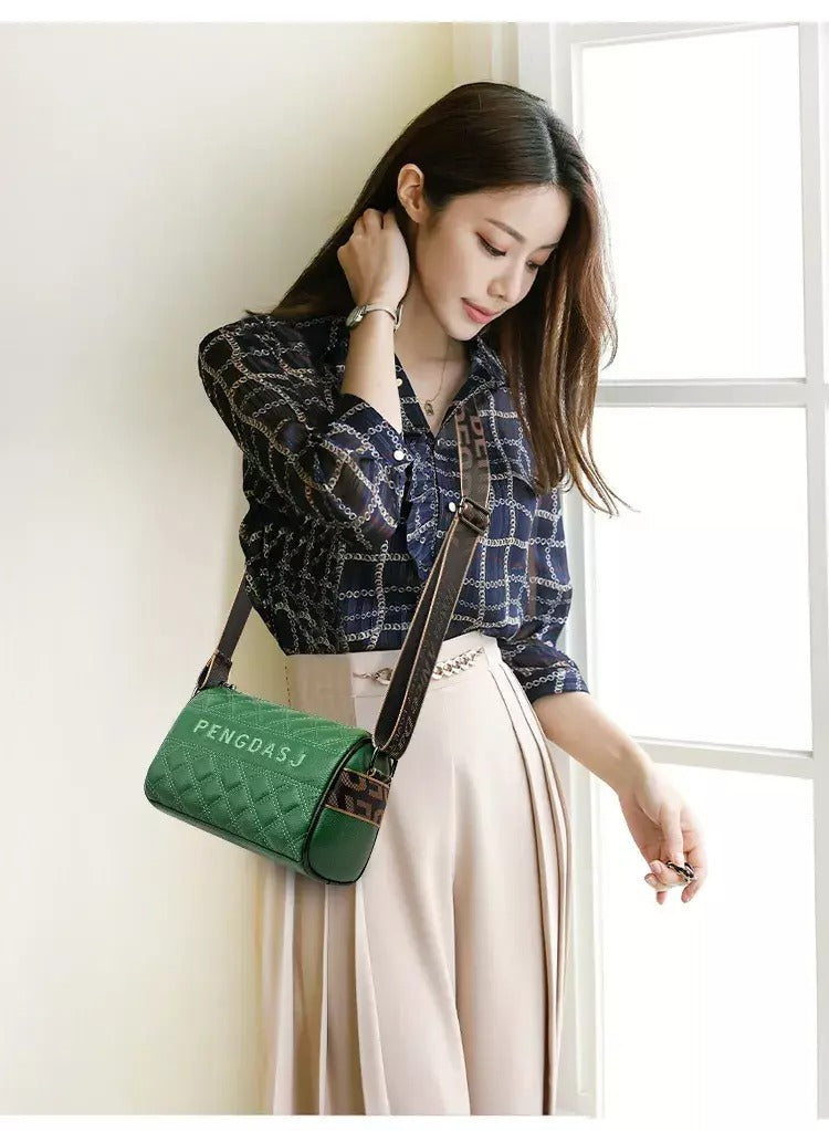 Quilted Crossbody Bag with Wide Strap B7109 Quilted Crossbody Bag with Wide Strap B7109