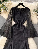 Women's Lace Embroidered Sleeves Dress   B66489 - TUZZUT Qatar Online Shopping