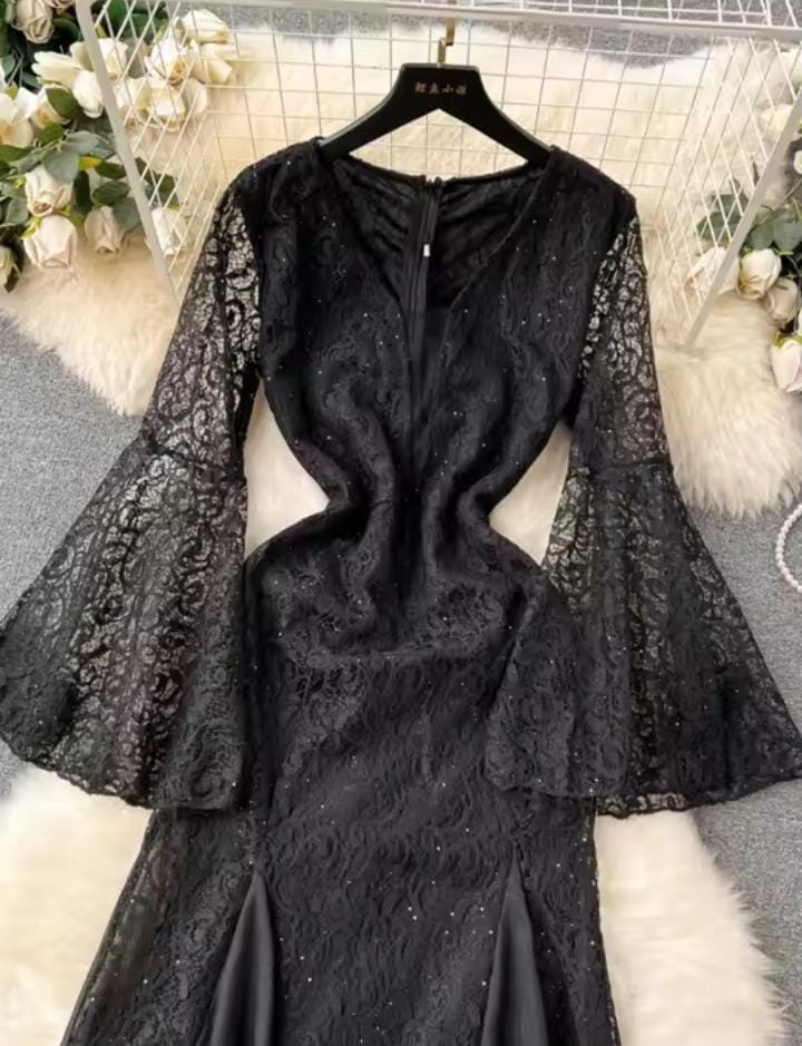 Women's Lace Embroidered Sleeves Dress B66489 Women's Lace Embroidered Sleeves Dress B66489