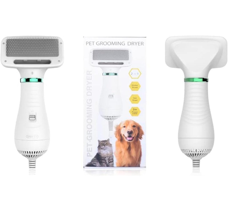 Putybudy Upgraded Pet Grooming Hair Dryer 2 in 1 Home Pet Grooming Cat Hair Dog Slicker Brush S3246265 - Tuzzut.com Qatar Online Shopping