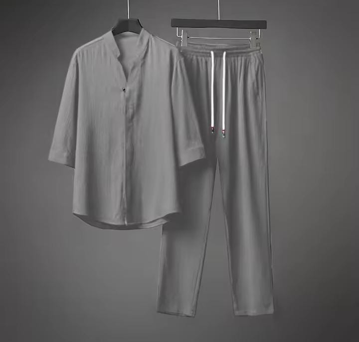 Men's Shirt and Pants Set, Casual Classic Solid Color T-shirt, Streetwear S4917350 Men's Shirt and Pants Set, Casual Classic Solid Color T-shirt, Streetwear S4917350