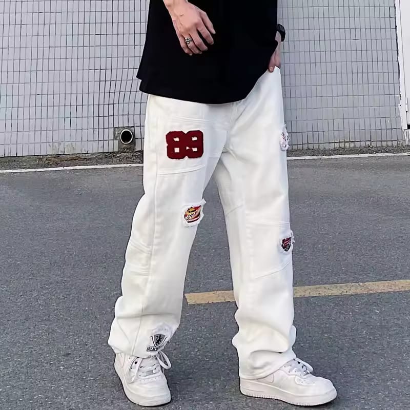 Mens Jeans Pant Vibe Patch Embroidery S4971977 Mens Jeans Pant Vibe Patch Embroidery S4971977
