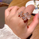 Flower Rings for Women Exquisite Adjustable Finger Rings - S4520109 - Tuzzut.com Qatar Online Shopping