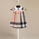 High quality baby girls plaid dress short sleeve cotton fabric princess dress kids 3-4Y S313891 - Tuzzut.com Qatar Online Shopping