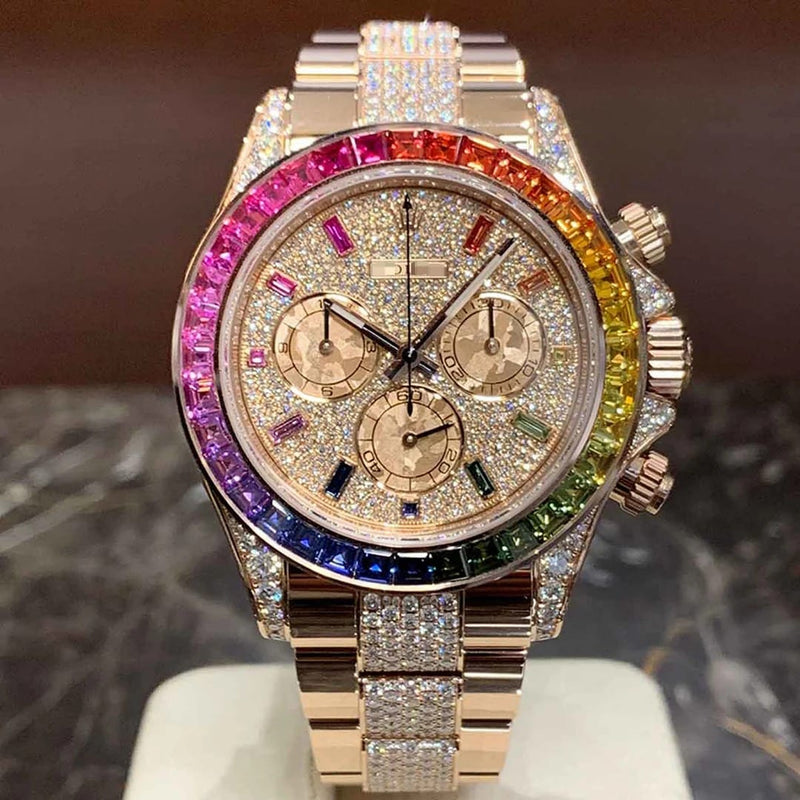 Luxury Cosmograph Daytona Rainbow Watch W1976 - TUZZUT Qatar Online Shopping