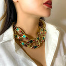 Fashion hyperbolic punk color drop oil clavicle necklace X4539363 - TUZZUT Qatar Online Shopping