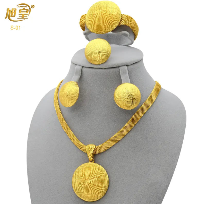 Necklaces Bracelets Earing Sets Nigerian Wedding Jewelry Set - Tuzzut.com Qatar Online Shopping