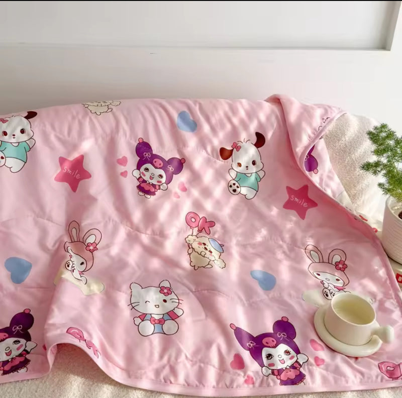 Sanrio Hello Kitty Children'S A-grade washed cotton Summer Air Conditioning Quilt Kuromi baby Blanket 1621236 - TUZZUT Qatar Online Shopping