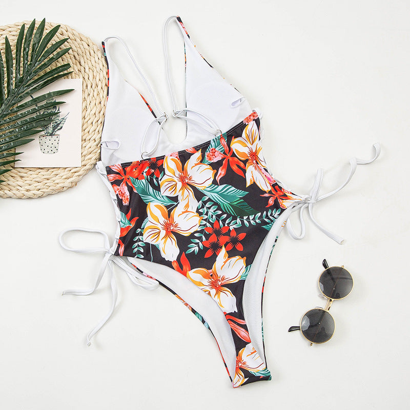 Swimsuit Female Side Lace up Side One Piece Bodysuit 2062 Swimsuit Female Side Lace up Side One Piece Bodysuit 2062