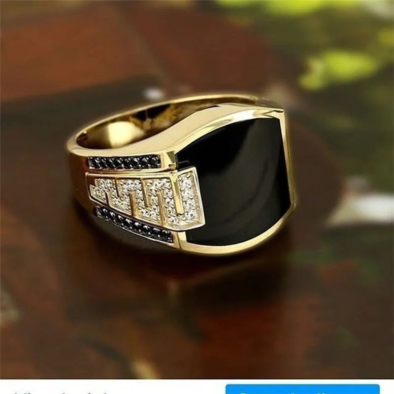 Metal Glossy Rings for Men Geometric Width Signet Square Finger Punk Style Fashion Ring S2720599 - TUZZUT Qatar Online Shopping