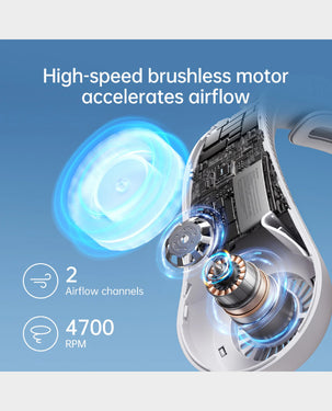 JisuLife Life3 Neck Fan - Wearable Hands - Free Bladesless Personal Fan - Black - TUZZUT Qatar Online Shopping