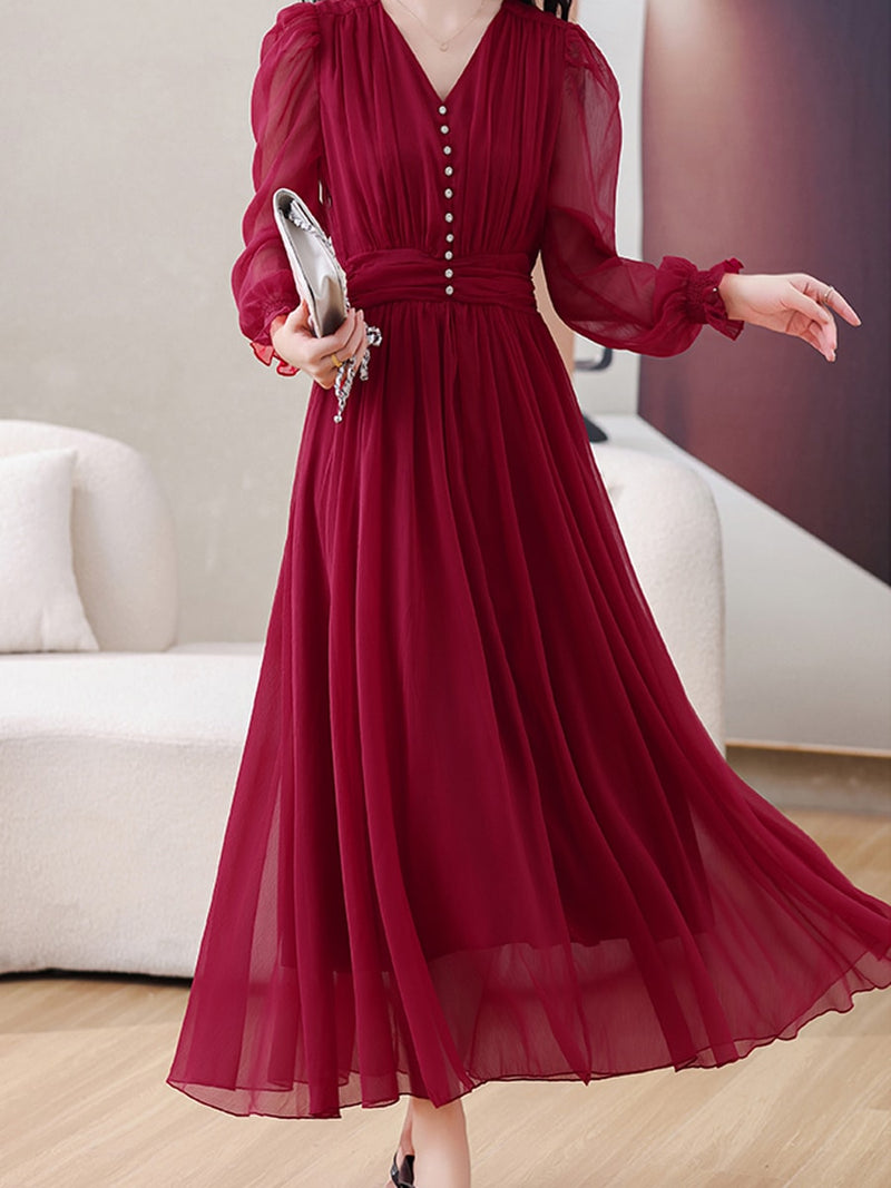 Women's Long Sleeve Tea Dresses M 510658