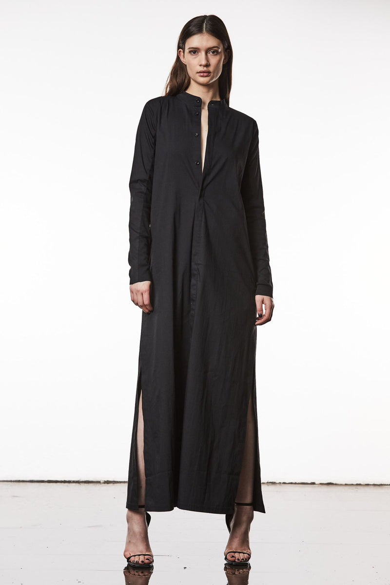 Women's Cotton Blend Maxi Shirt Dress 159557 - TUZZUT Qatar Online Shopping