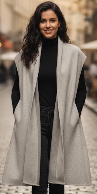 Sleeveless Cardigan Creamy White 110795 - TUZZUT Qatar Online Shopping