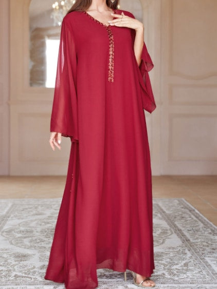 Women's Long Sleeve Solid Color Jalabiya S 522694