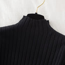 Autumn and Winter Slim Half Turtleneck Knitted Sweater Women Solid Color Thin Korean Pullover Thread Long Sleeve Basic Sweater X4341211 - Tuzzut.com Qatar Online Shopping