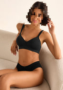 2 Pieces Seamless Lingerie for Women Comfortable Wire Free Bra and Panty Set  263420 - TUZZUT Qatar Online Shopping