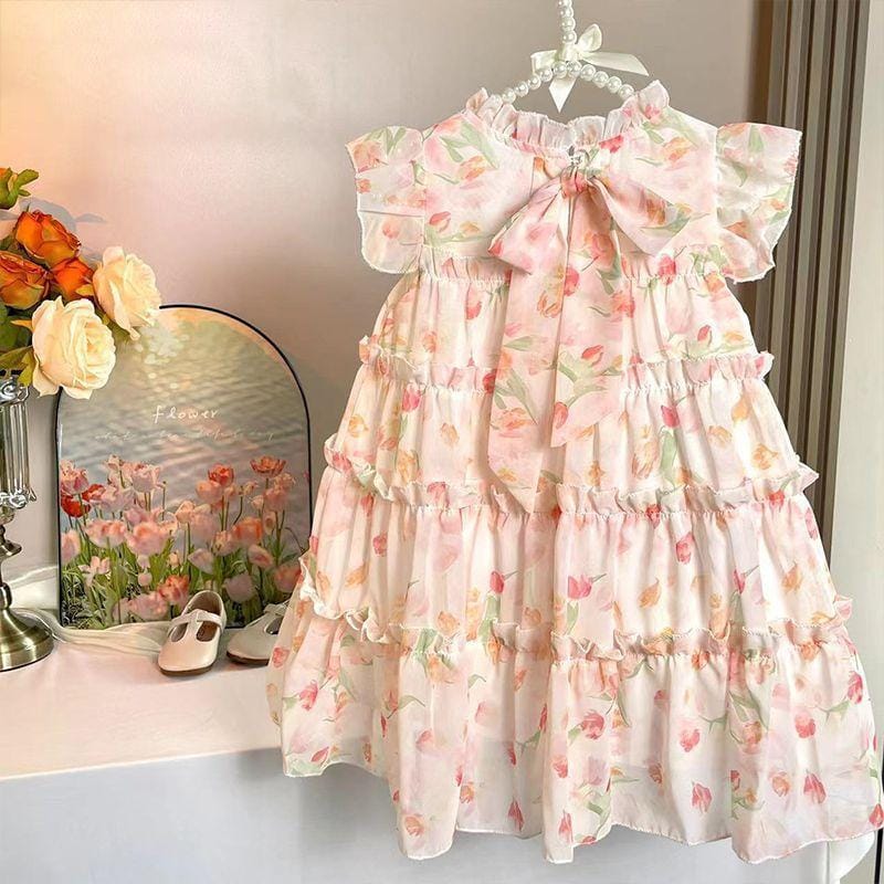 Girls Dress Full Print Flower Bow Dresses 1499302 Girls Dress Full Print Flower Bow Dresses 1499302