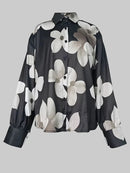 Floral Print Button Front Shirt elegant Long Sleeve Dress 1152059 - TUZZUT Qatar Online Shopping